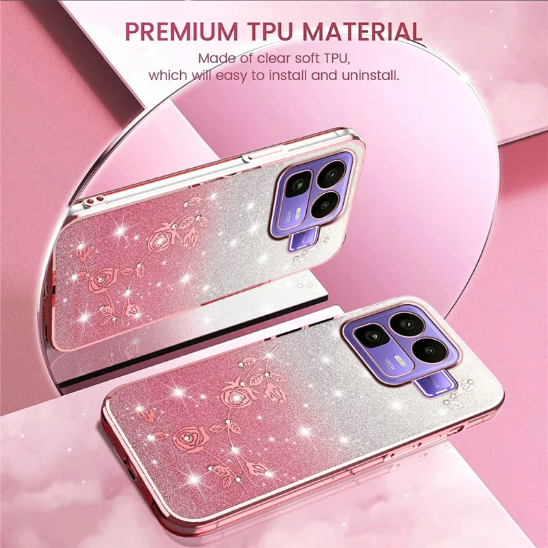 KADEM For Realme Neo8 5G Case Flower TPU Flexible Gradient Phone Cover - Pink