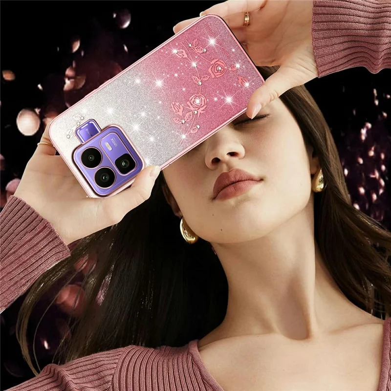 KADEM For Realme Neo8 5G Case Flower TPU Flexible Gradient Phone Cover - Pink