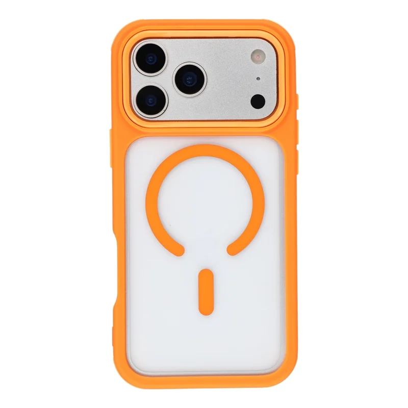 For iPhone 17 Pro Magnetic Case TPU Clear Acrylic Detachable 2 in 1 Protective Phone Cover - Orange