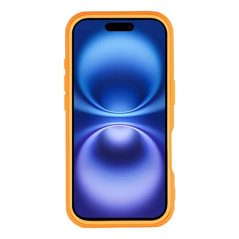 For iPhone 16 Magnetic Case TPU Clear Acrylic Detachable 2 in 1 Protective Phone Cover - Orange