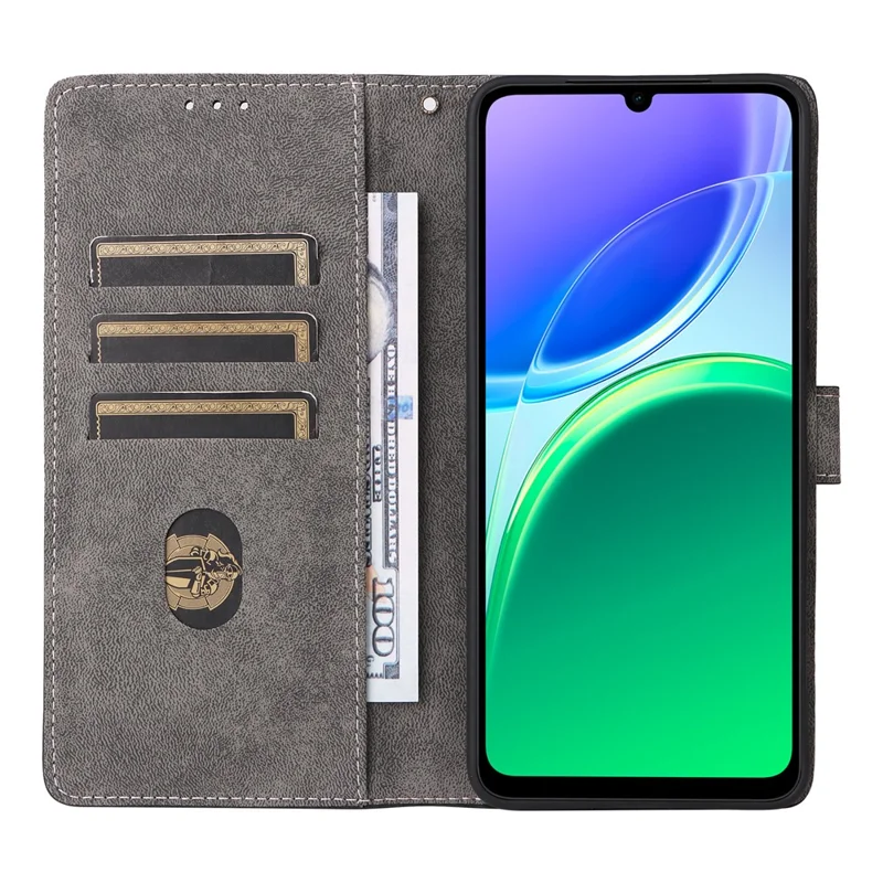 For vivo Y05 4G / Y11d 4G / Y21 5G (2026) Case Wallet RFID Blocking PU Leather Phone Cover Stand with Strap - Blue