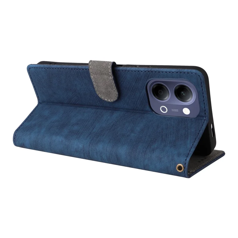 For vivo Y05 4G / Y11d 4G / Y21 5G (2026) Case Wallet RFID Blocking PU Leather Phone Cover Stand with Strap - Blue