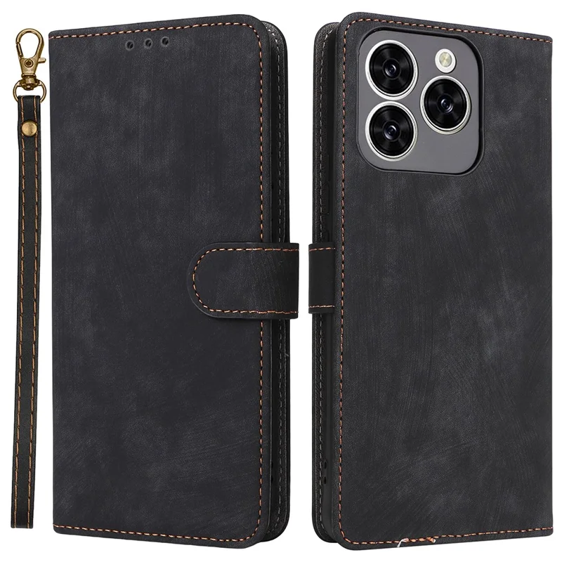 For Cubot Note 60 Case Wallet RFID Blocking PU Leather Phone Cover Stand with Strap - Black