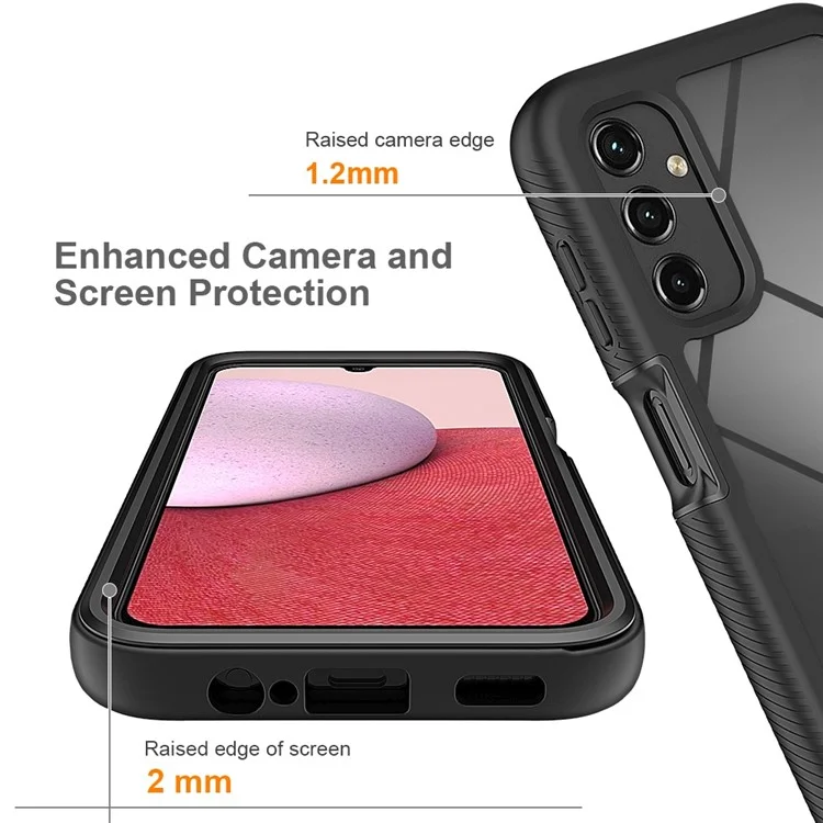 Для Samsung Galaxy A14 5G / A14 4G жесткий акриловый + ПК + мягкий чехол для телефона TPU Bump Proof Clear Back Cover - Черный