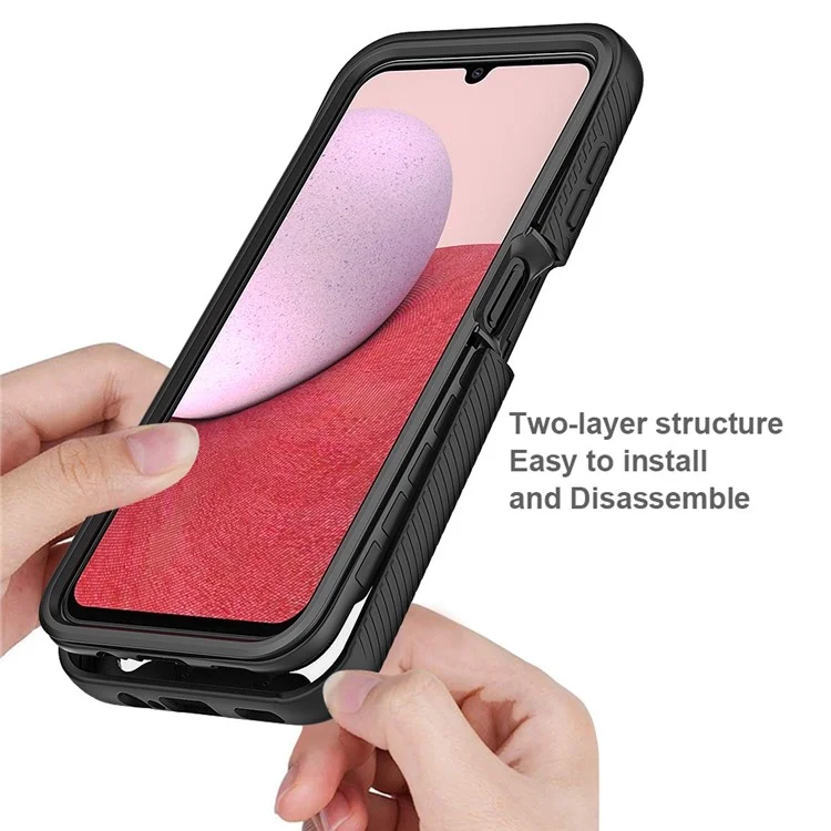 Для Samsung Galaxy A14 5G / A14 4G жесткий акриловый + ПК + мягкий чехол для телефона TPU Bump Proof Clear Back Cover - Черный