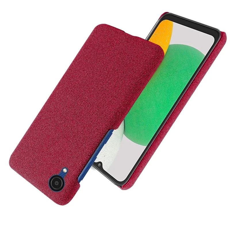 For Samsung Galaxy A23e Anti-dust Mobile Phone Case Shell Solid Color Hard PC+Cloth Phone Cover - Red