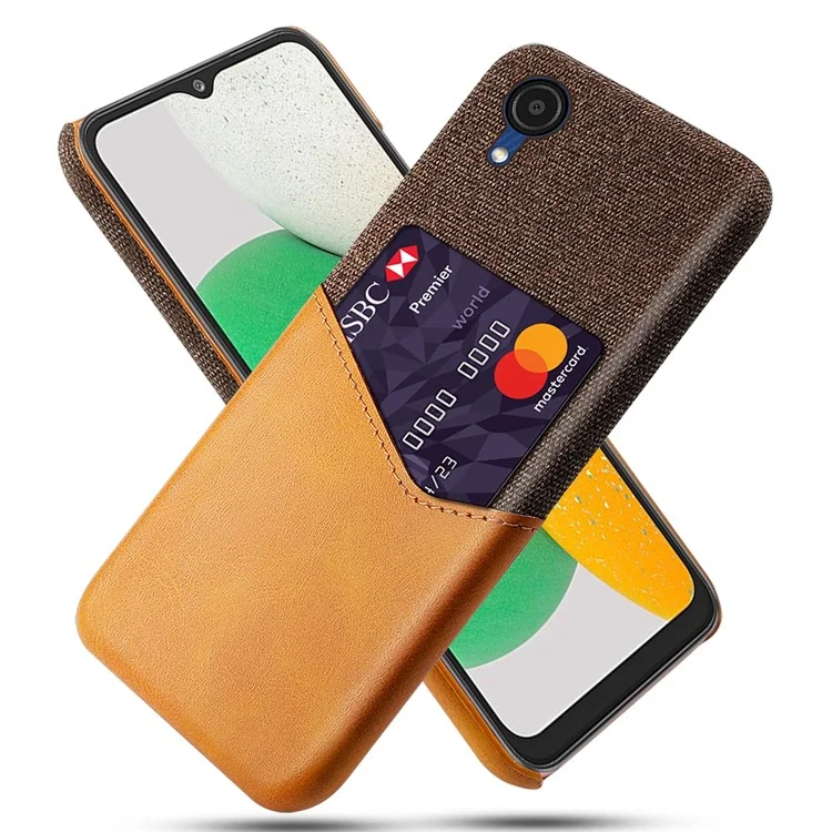 Per Samsung Galaxy A23e Case di Texture Per Texture di Stoffa a Frotte Per Scrupoli PC Coperchio di Cellulare Resistente a Graffi Con Slot Per Schede - Arancia