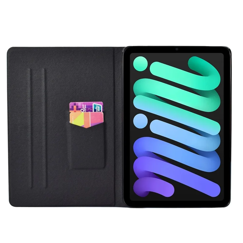 غطاء واقي بنمط طباعة لجهاز iPad (2025) / 10.9 بوصة (2022) مصنوع من جلد PU مقاوم للصدمات مع حامل قابل للطي وفتحات لوضع البطاقات - برج