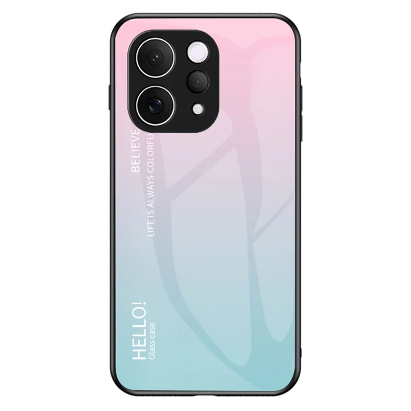 Case for vivo V70 5G  /  S50 5G Anti-Scratch Tempered Glass + PC + TPU Phone Cover - Gradient Pink Blue