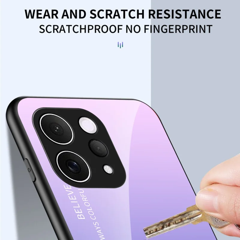 Case for vivo V70 5G  /  S50 5G Anti-Scratch Tempered Glass + PC + TPU Phone Cover - Gradient Pink Blue