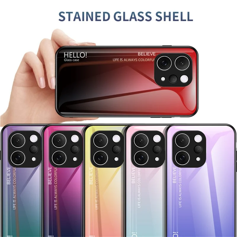 Case for vivo V70 5G  /  S50 5G Anti-Scratch Tempered Glass + PC + TPU Phone Cover - Gradient Pink Blue