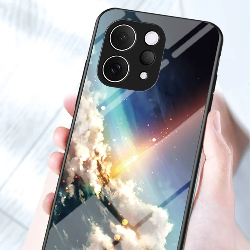 Handyhülle für vivo V70 5G / S50 5G, Sternenhimmel-Muster, Panzerglas-Handyhülle – Streuender Sternenhimmel