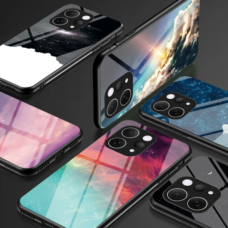 Handyhülle für vivo V70 5G / S50 5G, Sternenhimmel-Muster, Panzerglas-Handyhülle – Streuender Sternenhimmel