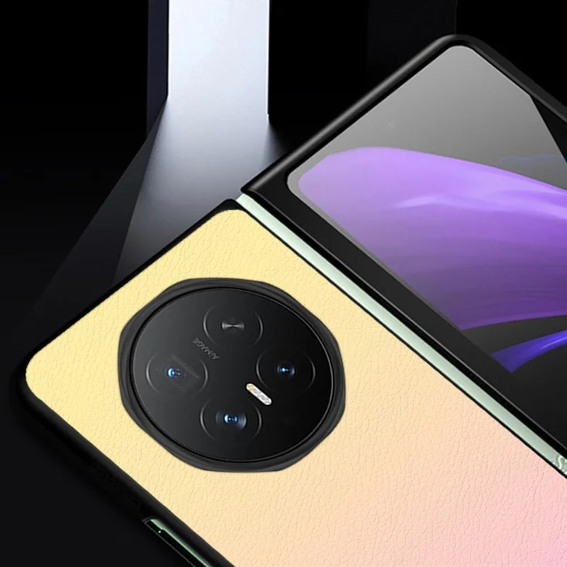 Capa para Honor Magic V6 5G, Estilo Empresarial Gradiente, Resistente a Choques, Revestida a PU com PC, Laranja / Verde