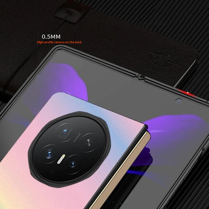 Capa para Honor Magic V6 5G, Estilo Empresarial Gradiente, Resistente a Choques, Revestida a PU com PC, Laranja / Verde