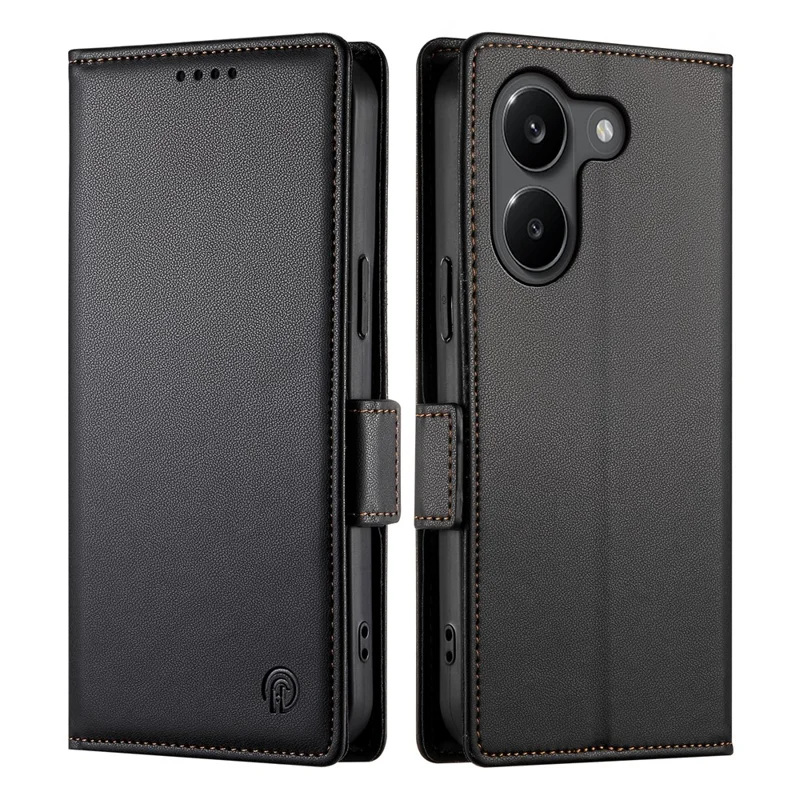 For Xiaomi Poco X8 Pro 5G / Redmi Turbo 5 5G Stand Case PU Leather Wallet Phone Cover - Black
