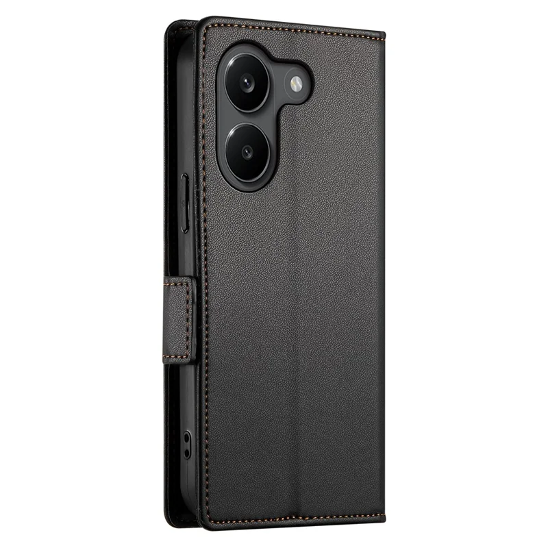 For Xiaomi Poco X8 Pro 5G / Redmi Turbo 5 5G Stand Case PU Leather Wallet Phone Cover - Black