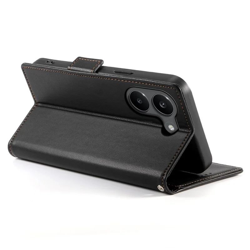 For Xiaomi Poco X8 Pro 5G / Redmi Turbo 5 5G Stand Case PU Leather Wallet Phone Cover - Black