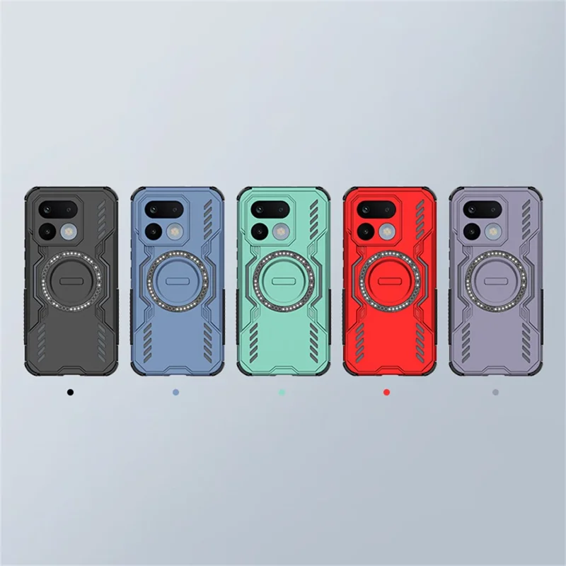 For Realme 16 Pro 5G Magnetic Case Butterfly Armor Hollow Heat Dissipation PC + TPU Phone Cover - Black