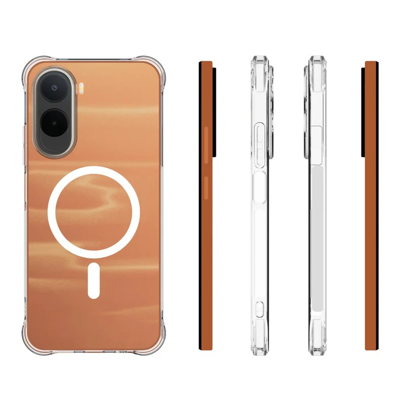 Bulk Purchasing for Xiaomi Poco C85x 5G / Redmi A7 Pro 4G (171.56mm) Magnetic Case TPU Anti-drop Phone Back Cover - Transparent
