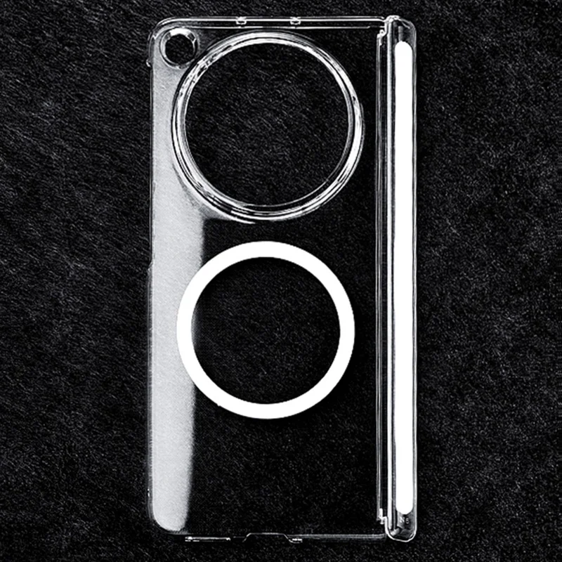 For Oppo Find N6 5G Magnetic Case Single Axis Hinge UV Coating PC Phone Cover - Transparent