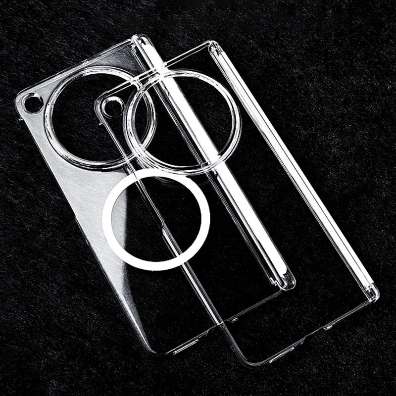 For Oppo Find N6 5G Magnetic Case Single Axis Hinge UV Coating PC Phone Cover - Transparent
