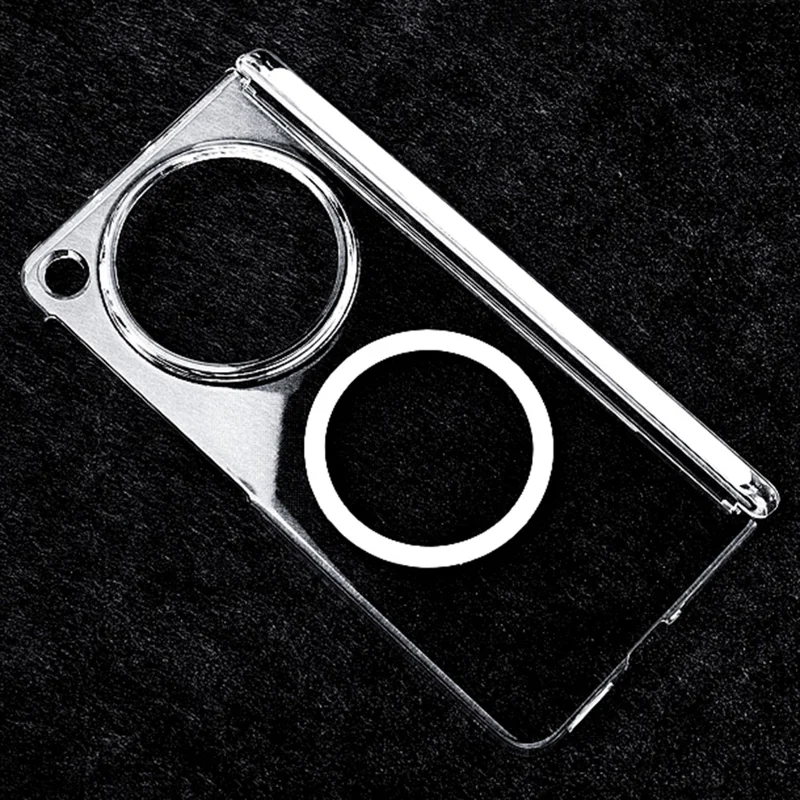 For Oppo Find N6 5G Magnetic Case Single Axis Hinge UV Coating PC Phone Cover - Transparent