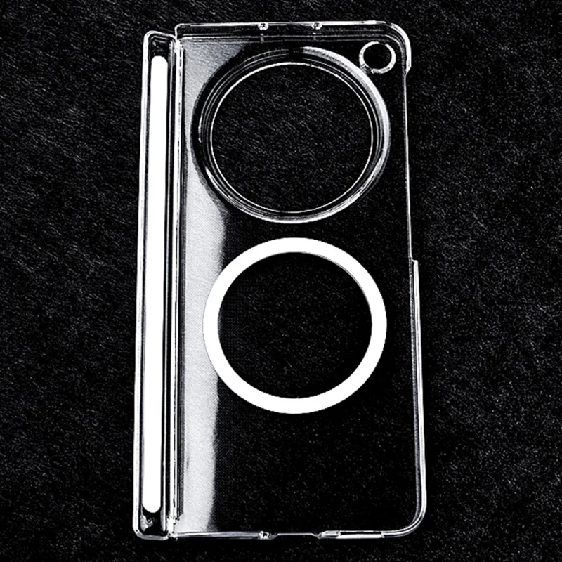 For Oppo Find N6 5G Magnetic Case Single Axis Hinge UV Coating PC Phone Cover - Transparent