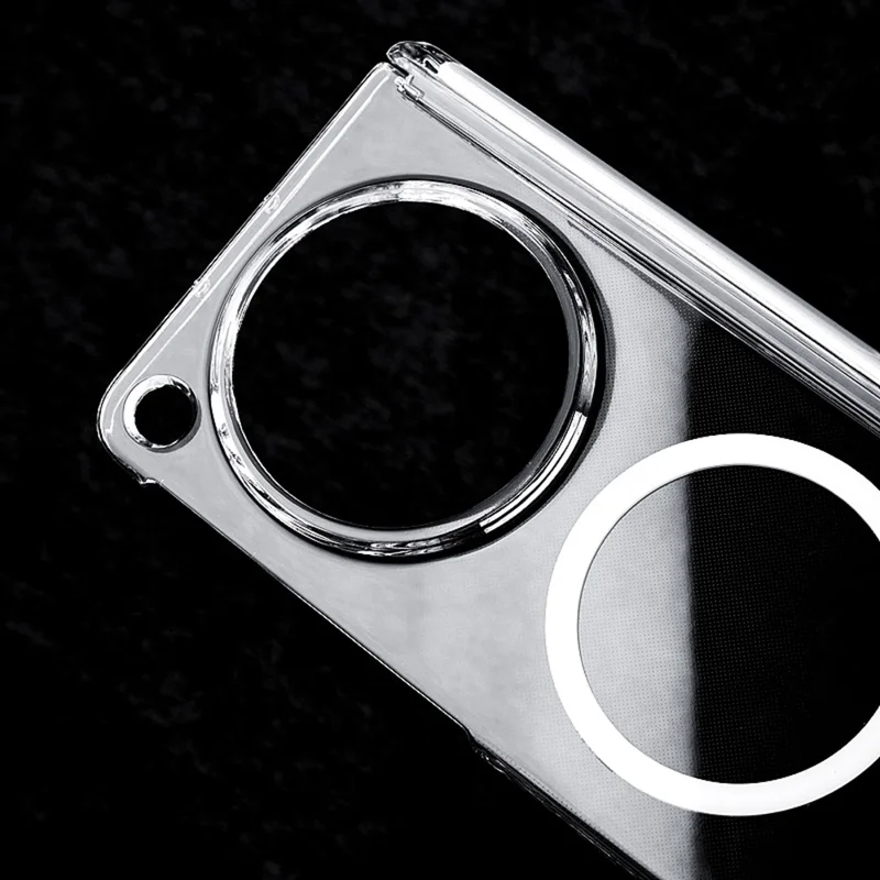 For Oppo Find N6 5G Magnetic Case Single Axis Hinge UV Coating PC Phone Cover - Transparent