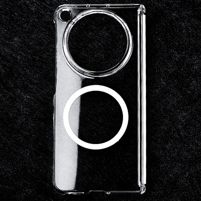 For Oppo Find N6 5G Magnetic Case Dual Axis Hinge UV Coating PC Phone Cover - Transparent