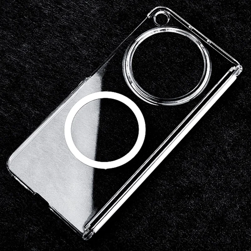 For Oppo Find N6 5G Magnetic Case Dual Axis Hinge UV Coating PC Phone Cover - Transparent