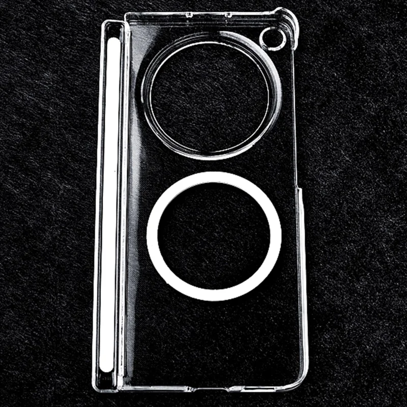 For Oppo Find N6 5G Magnetic Case Dual Axis Hinge UV Coating PC Phone Cover - Transparent