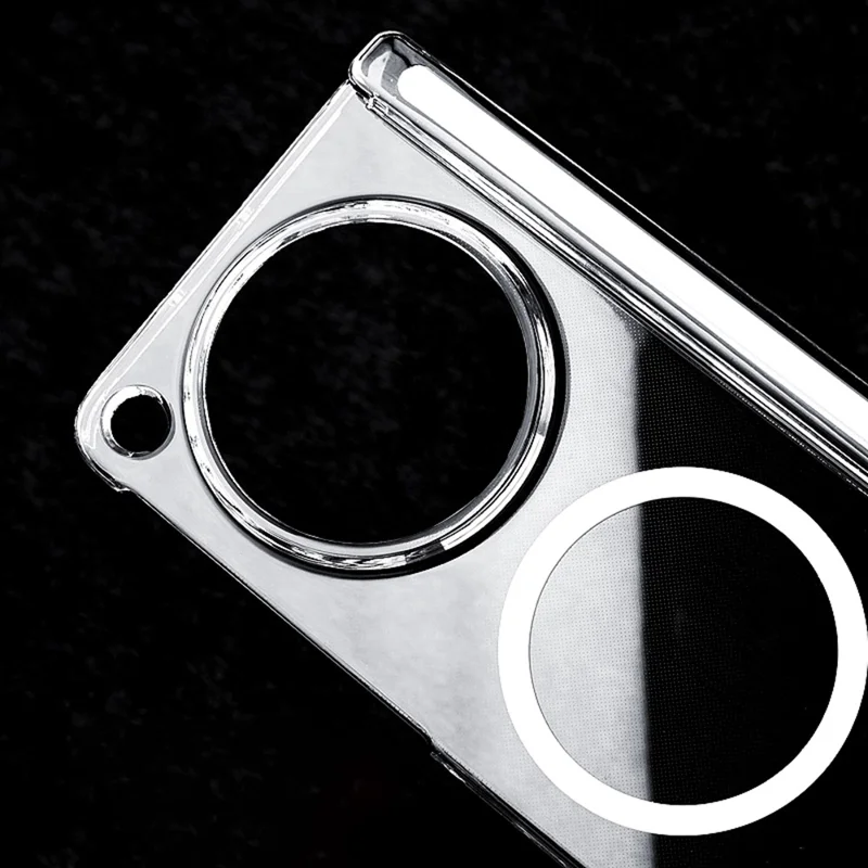 For Oppo Find N6 5G Magnetic Case Dual Axis Hinge UV Coating PC Phone Cover - Transparent