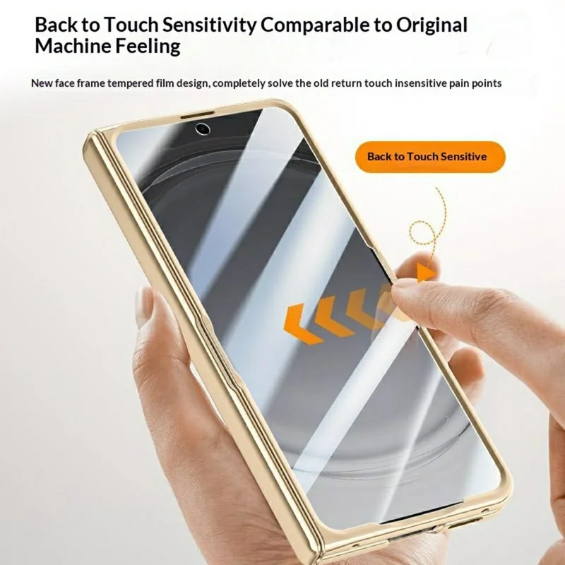 For Oppo Find N6 5G Case with Tempered Glass Screen Protector Lens Kickstand Electroplated Phone Cover - Black