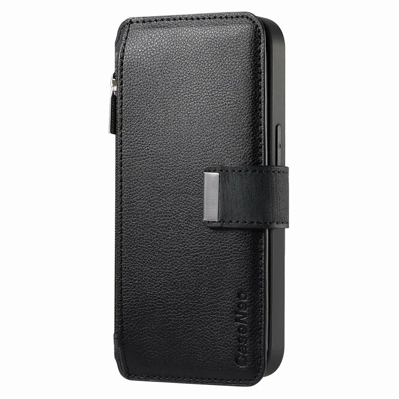 CASENEO MW-02 For Samsung Galaxy S26 Case Detachable Magnetic Leather Flip Cover - Black