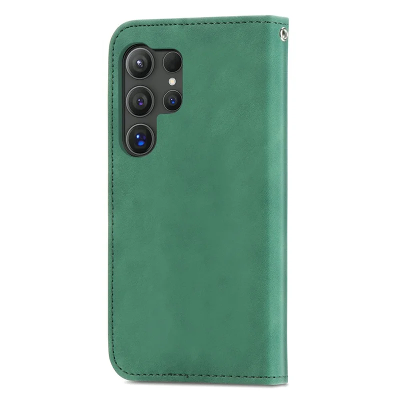 For Samsung Galaxy S26 Ultra Leather Case with Card Holder Magnetic Absorption Phone - Green