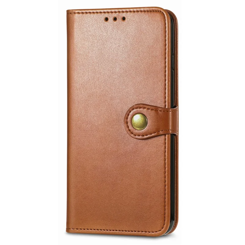 For Samsung Galaxy S26 Ultra Case Wallet Stand Leather Phone Cover with Wrist Strap - Brown