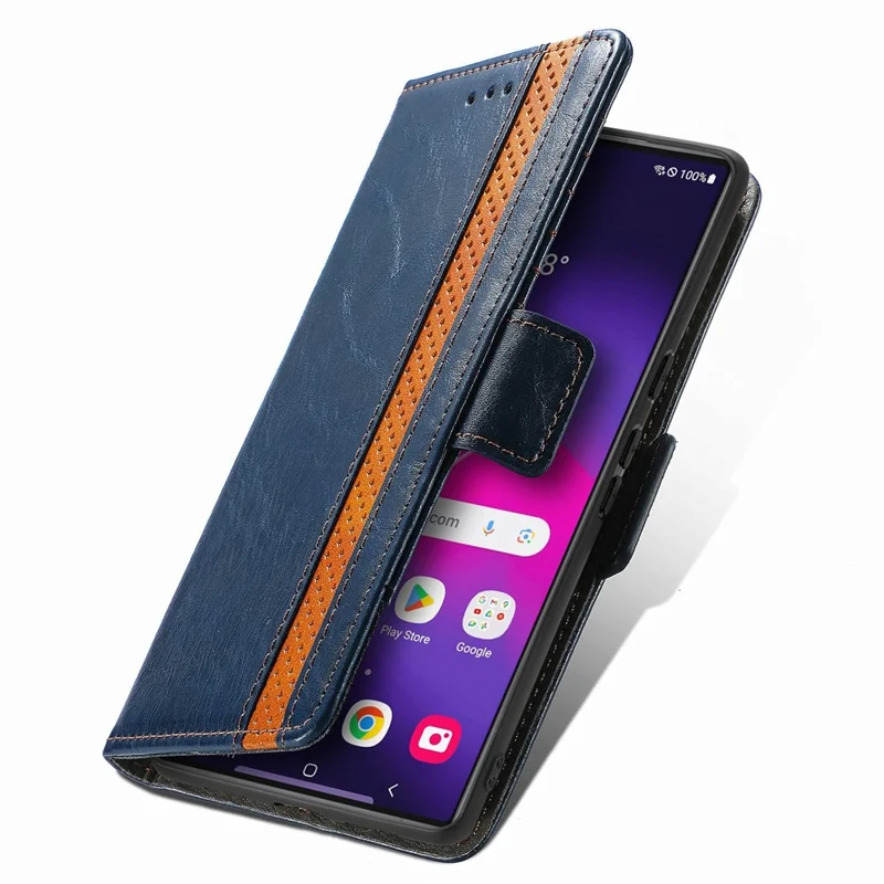 CASENEO For Samsung Galaxy S26 Ultra Phone Cases PU Leather Cover Stand with RFID Blocking Wallet - Dark Blue