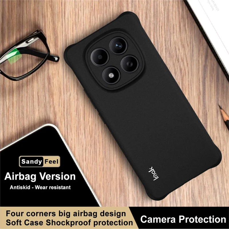 IMAK For Xiaomi Redmi Note 15 Pro 4G (Global) Case TPU Phone Cover Airbag Shockproof Protection - Matte Black
