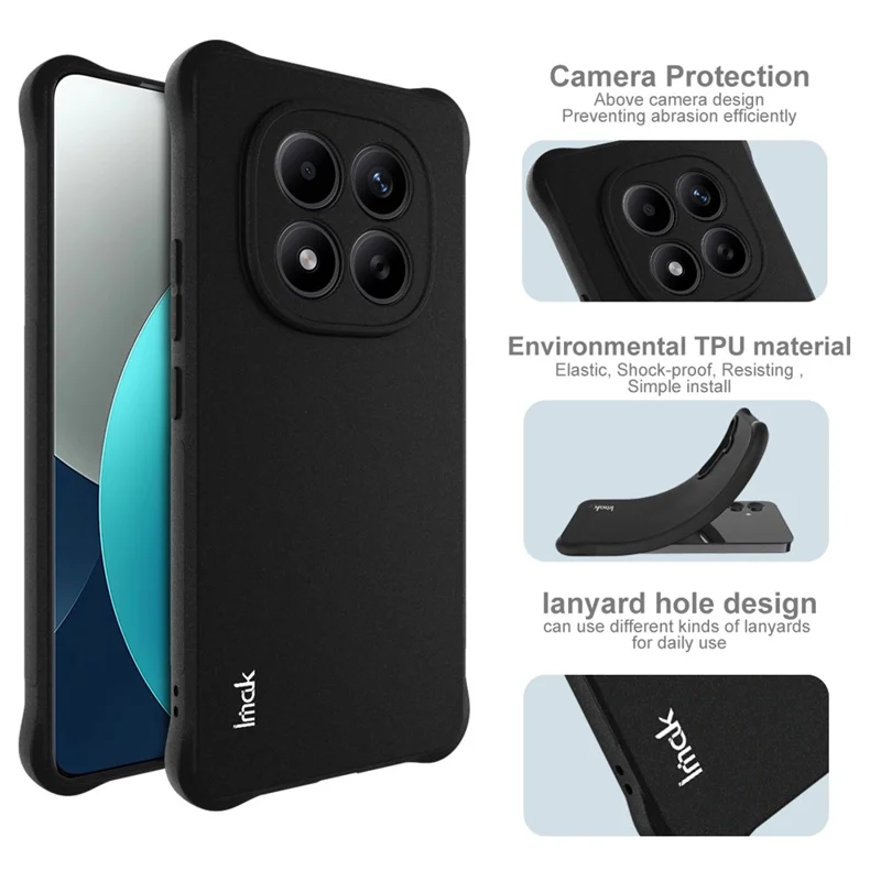 IMAK For Xiaomi Redmi Note 15 Pro 4G (Global) Case TPU Phone Cover Airbag Shockproof Protection - Matte Black