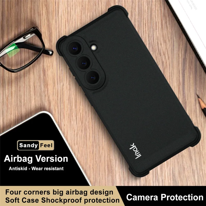 IMAK For Samsung Galaxy S26 Case TPU Phone Cover Airbag Shockproof Protection - Matte Black