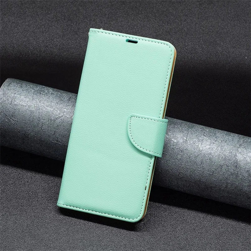 For Samsung Galaxy A54 5G Wallet Case Litchi Texture Flip Leather Mobile Cover Stand with Strap - Green