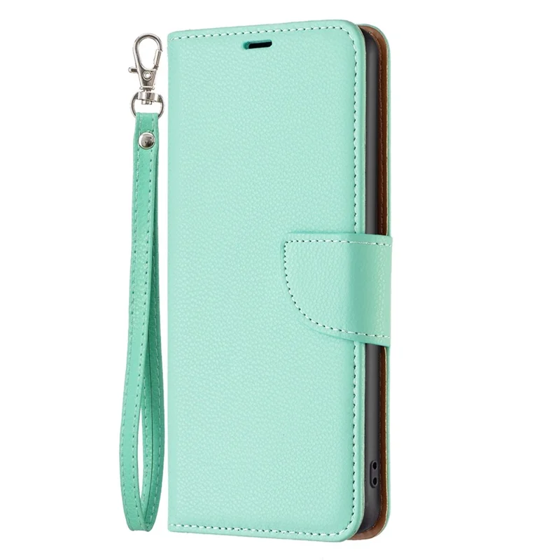 For Samsung Galaxy A54 5G Wallet Case Litchi Texture Flip Leather Mobile Cover Stand with Strap - Green