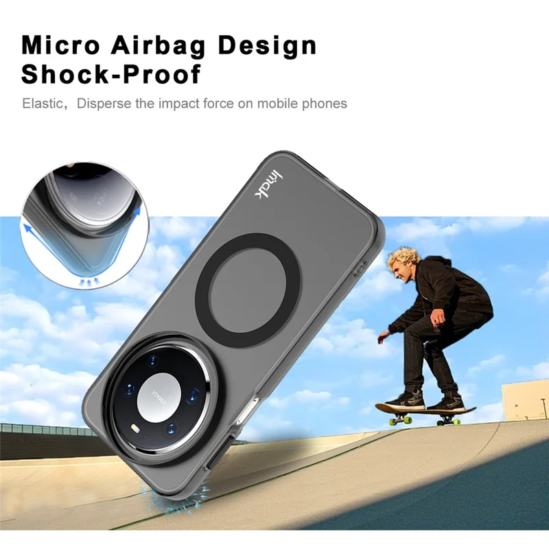 Futera magnetyczna IMAK do Huawei Mate 80 / Mate 80 Pro, pokrywa tylna PC + TPU – Czarny