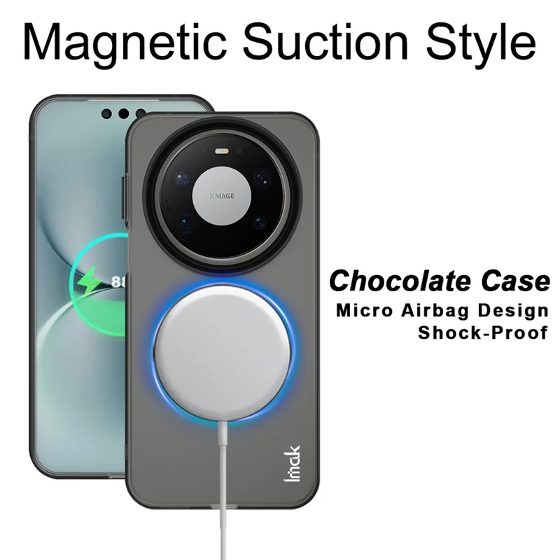 Obudowa IMAK z magnesem do Huawei Mate 80 Pro Max, tylna osłona PC + TPU na telefon - Czarny