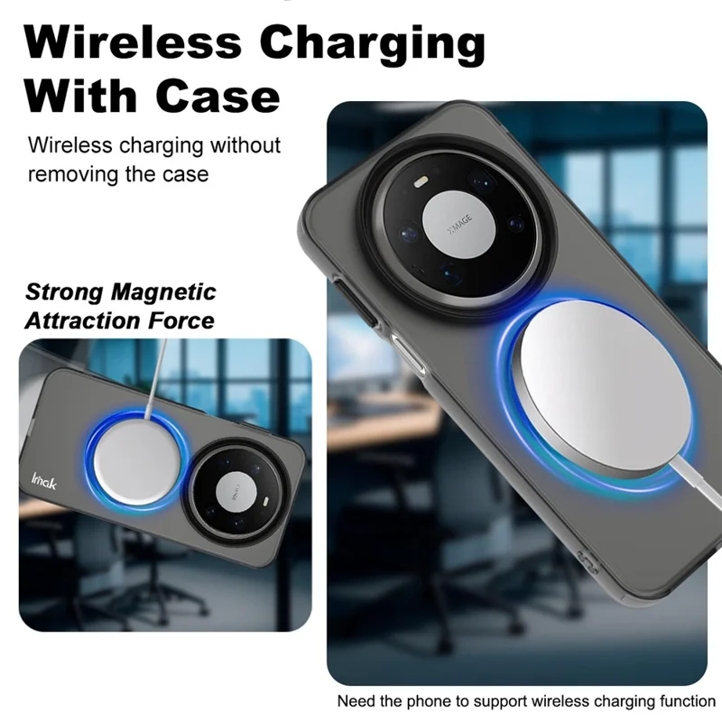 Obudowa IMAK z magnesem do Huawei Mate 80 Pro Max, tylna osłona PC + TPU na telefon - Czarny