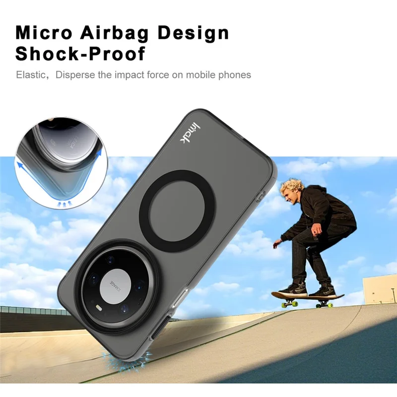 Obudowa IMAK z magnesem do Huawei Mate 80 Pro Max, tylna osłona PC + TPU na telefon - Czarny