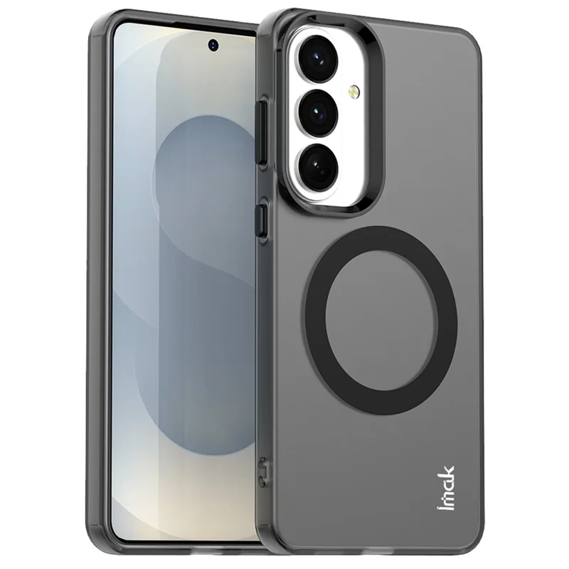 IMAK Para Samsung Galaxy S26 Capa Magnética Cor de Açúcar Anti Queda TPU + PET Capa Traseira - Preto