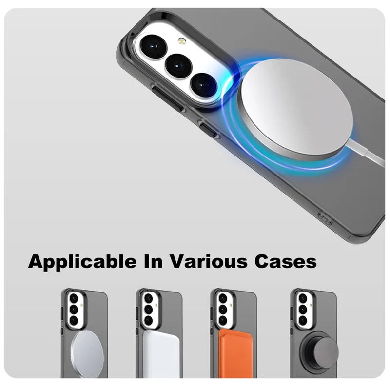 IMAK Para Samsung Galaxy S26+ Capa Magnética Cor de Açúcar Anti Queda TPU + PET - Preto