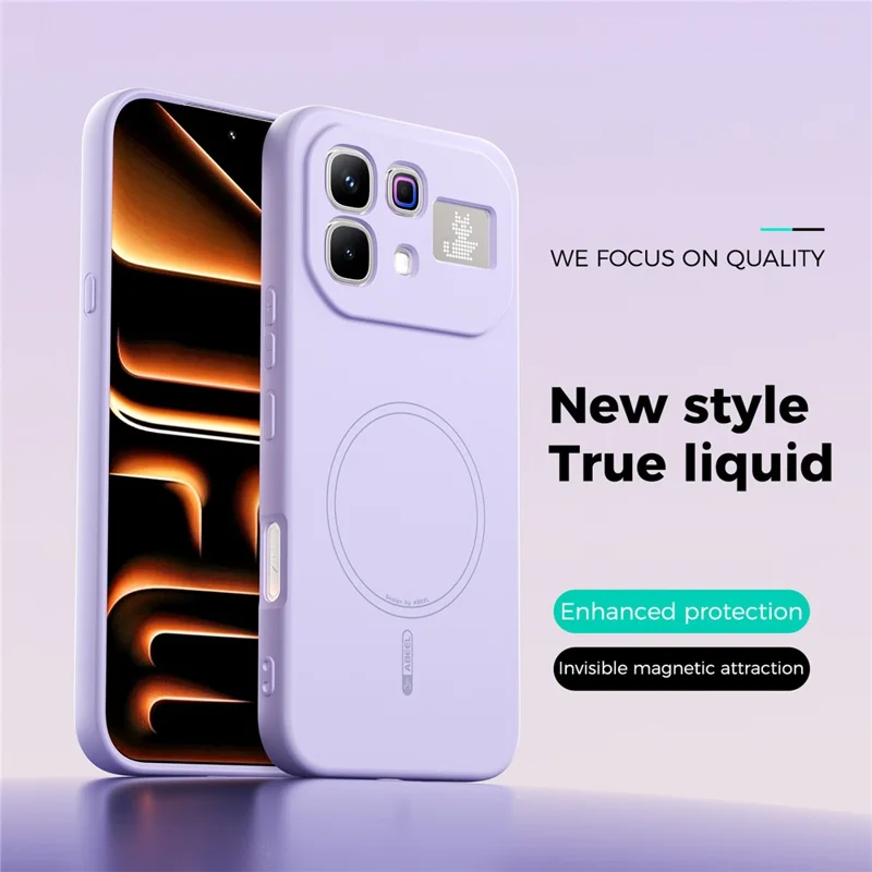 ABEEL For Infinix Note 60 Pro 5G Magnetic Case Skin Touch Liquid Silicone Phone Back Cover - Purple